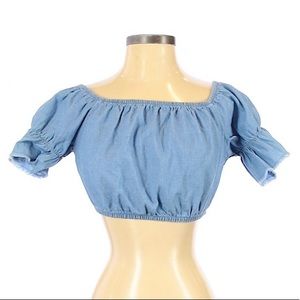 Bershka cropped square neck top